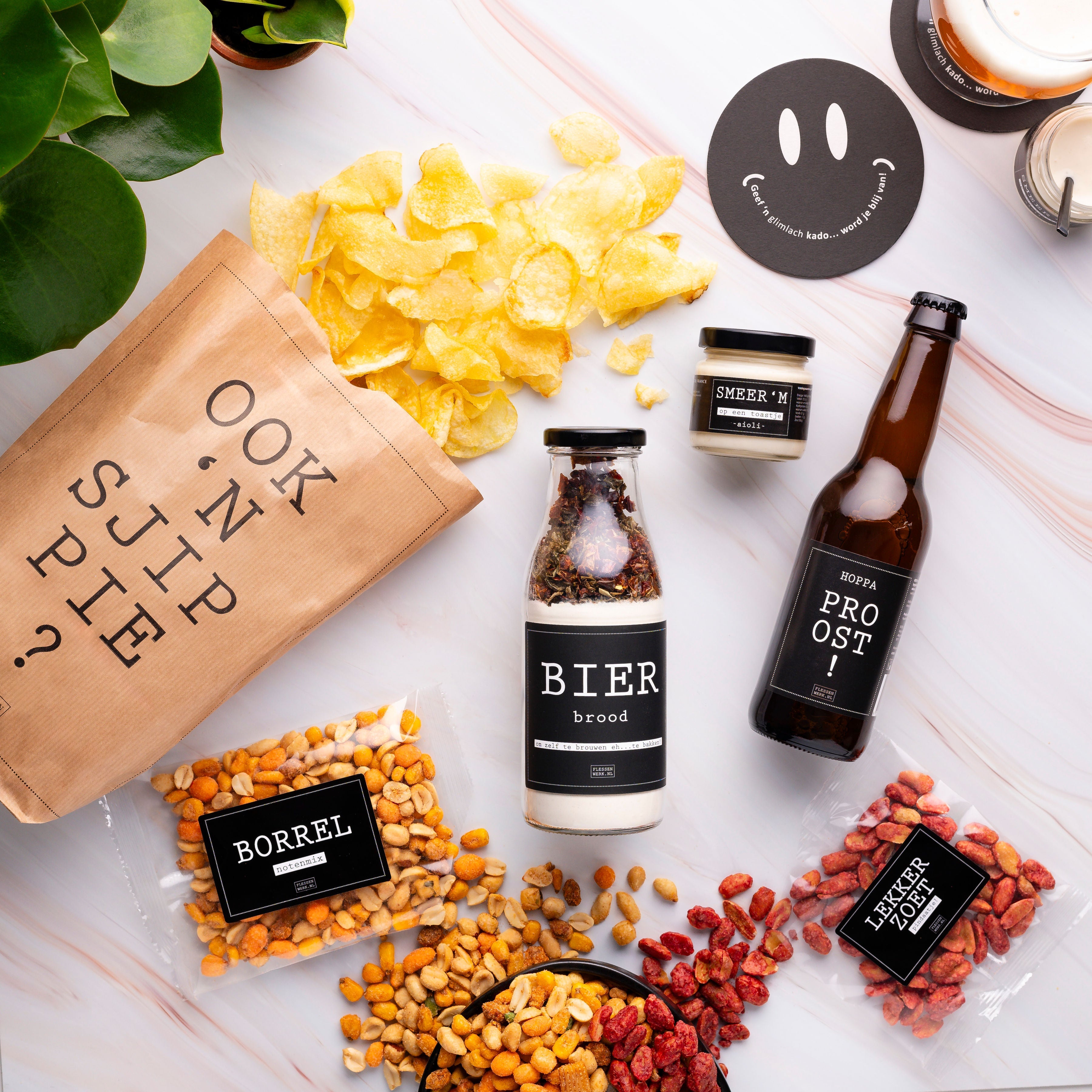 borrelproducten zoals bierbrood bakmix en bier