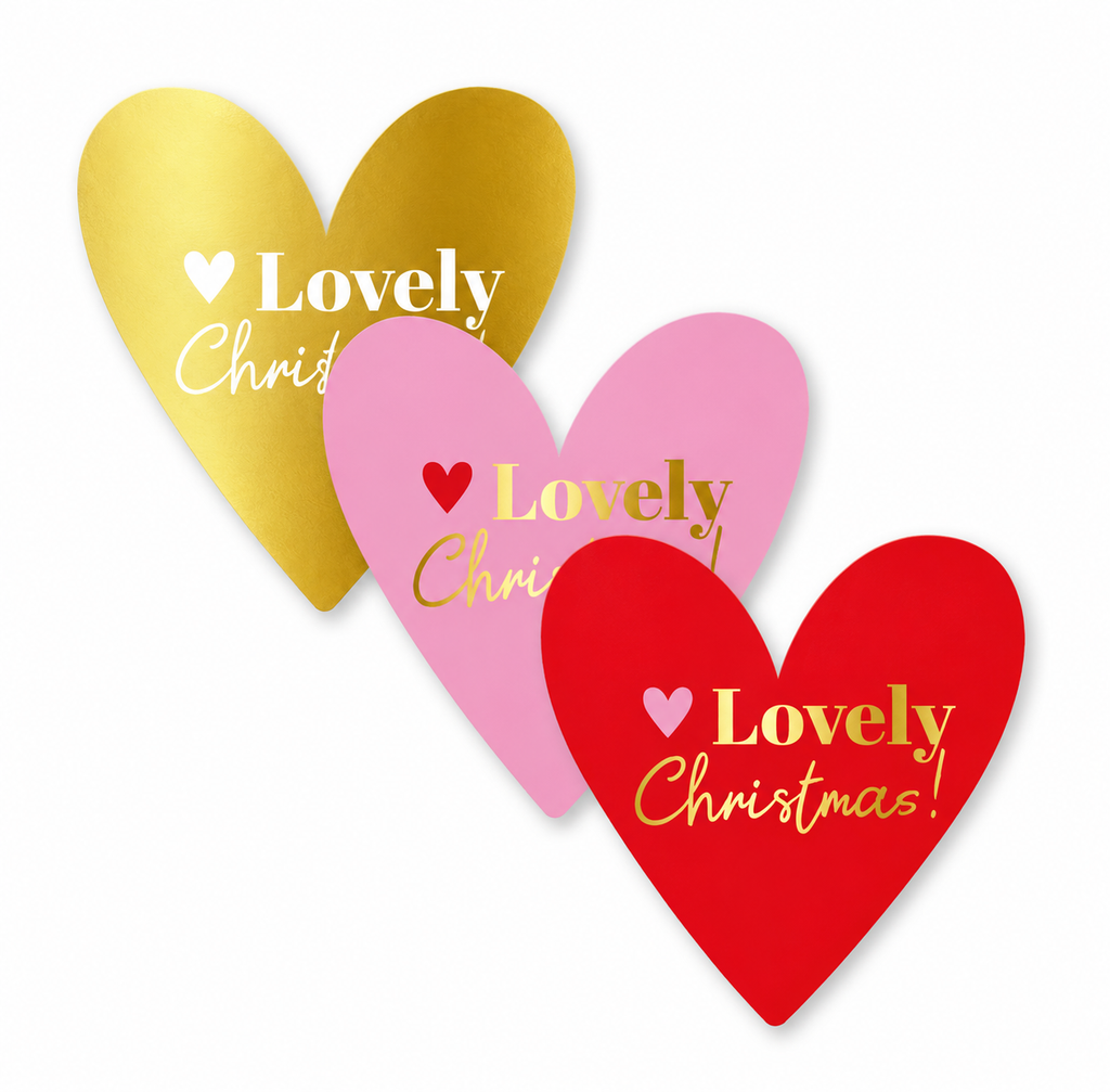 3 kerststickers -  Lovely Christmas