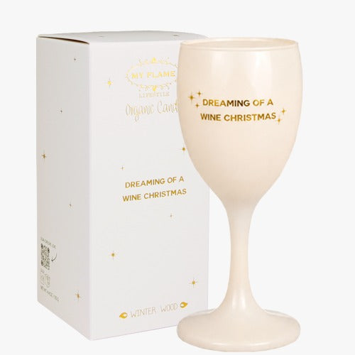 Dreaming of a wine Christmas kaars in wijnglas