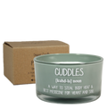 Groene Cuddles sojawaskaars met doosje