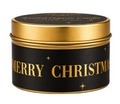 Merry Christmas blikkaarsje zwart goud gekleurd