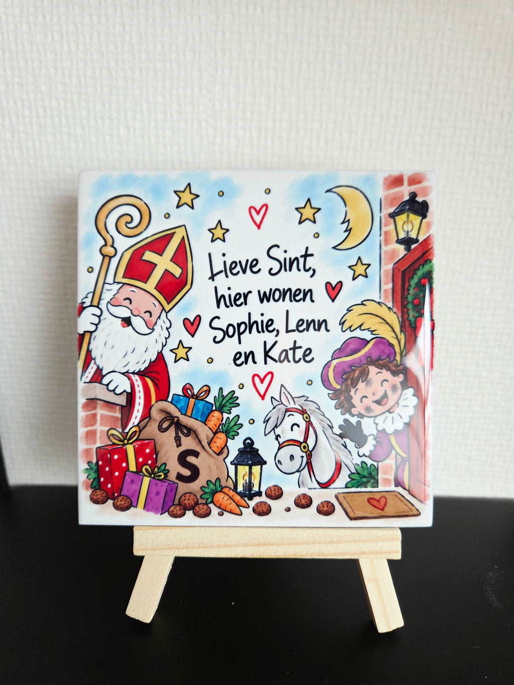 Sinterklaas tegeltje Lieve Sint, hier wonen...