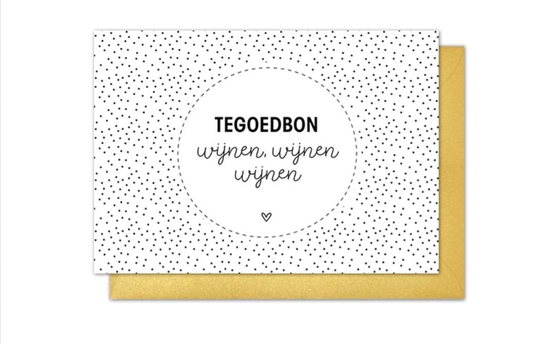 tegoedbon wijnen wijnen wijnen met gouden enveloppe