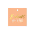 bedankt voor alles minikaartje in het zacht oranje