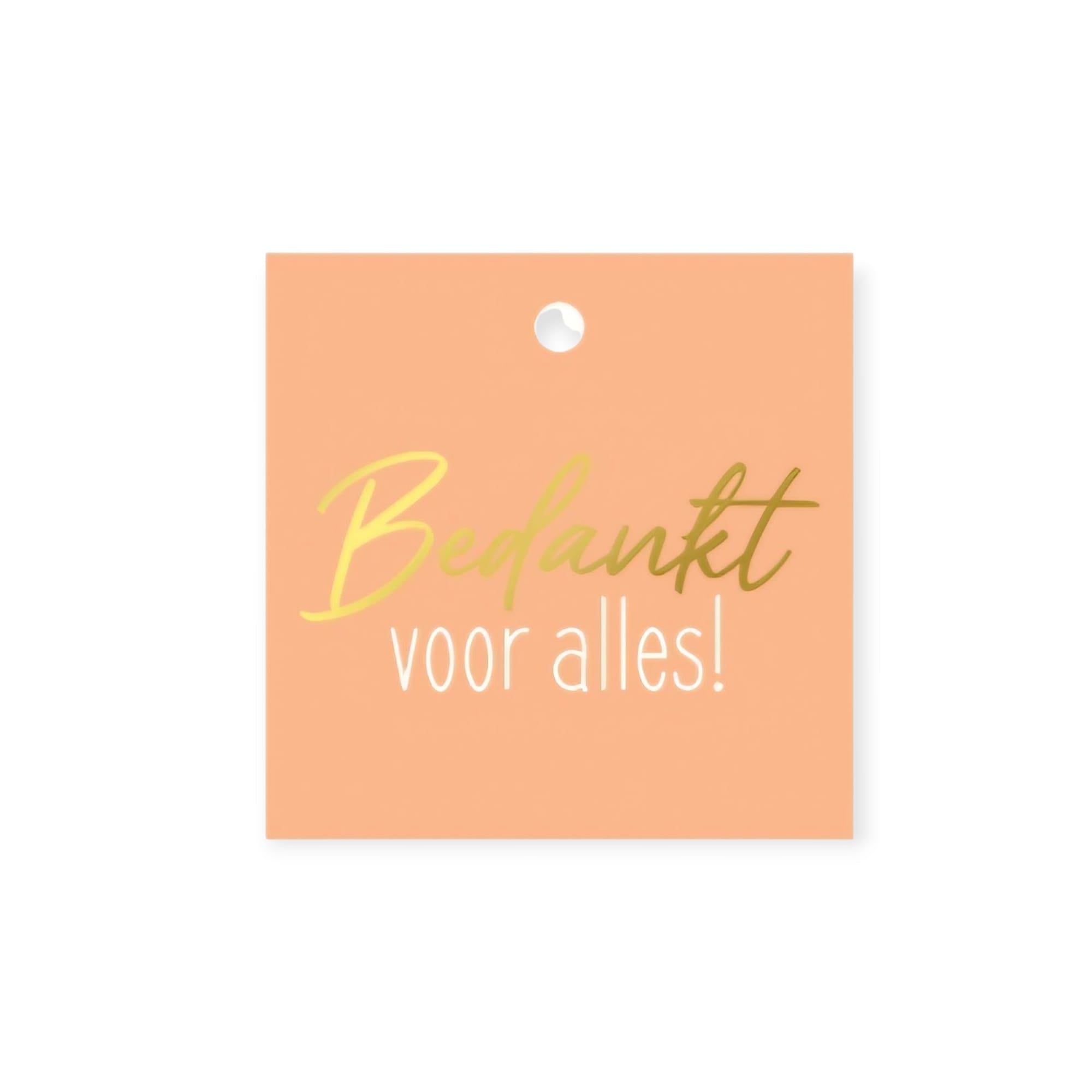 bedankt voor alles minikaartje in het zacht oranje