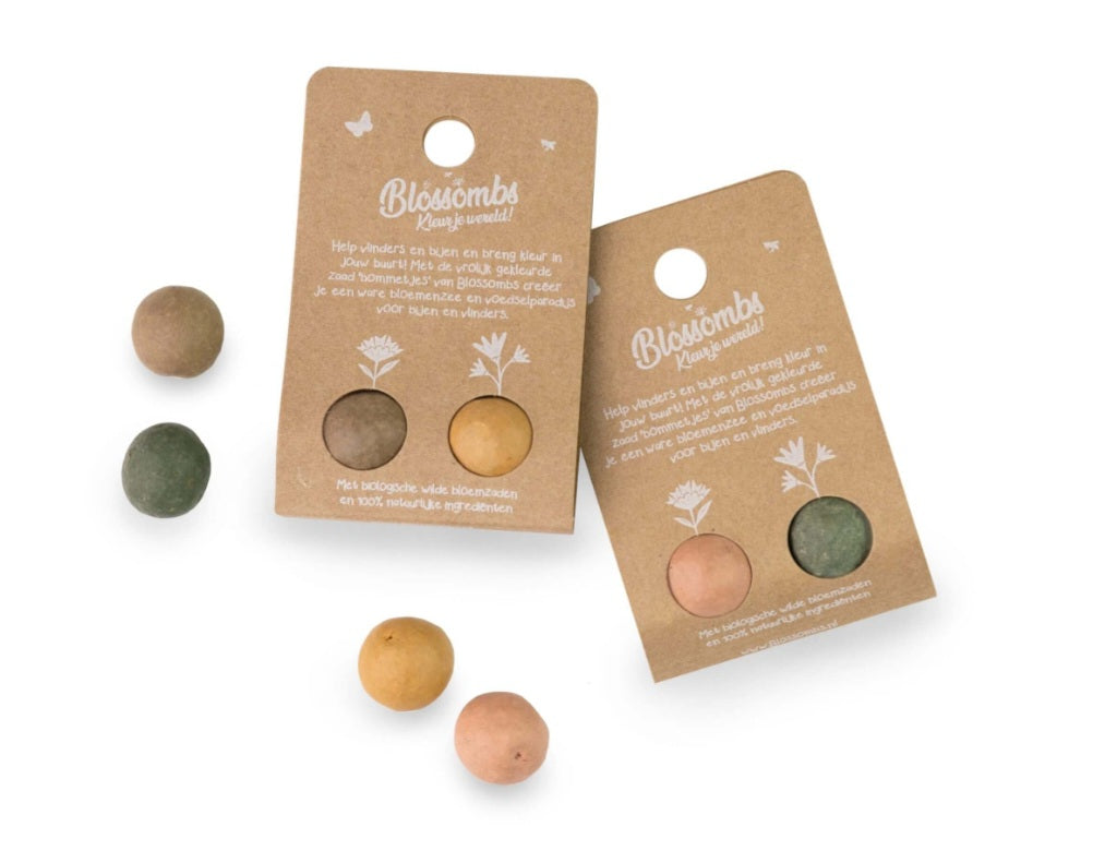 Twee zaadbommetjes in een blister verpakking