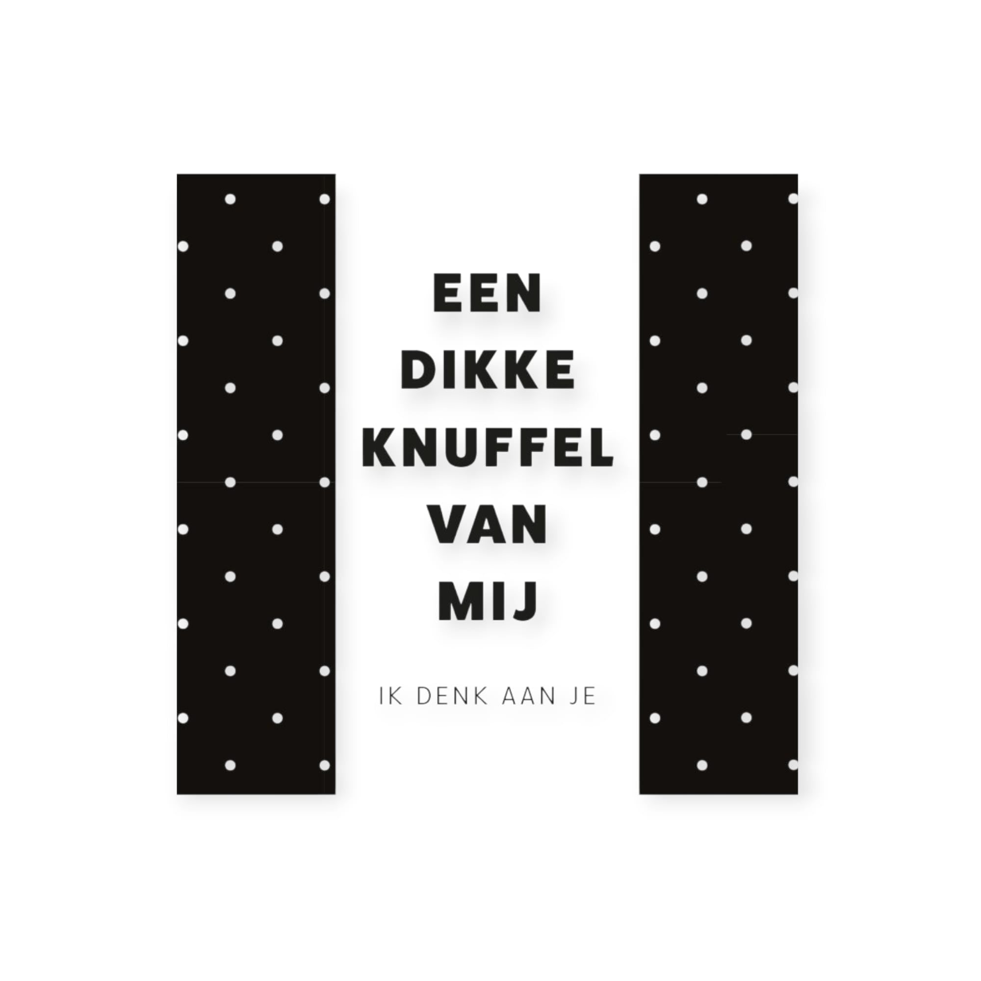 chocolade in een vierkante verpakking met de tekst een dikke knuffel van mij