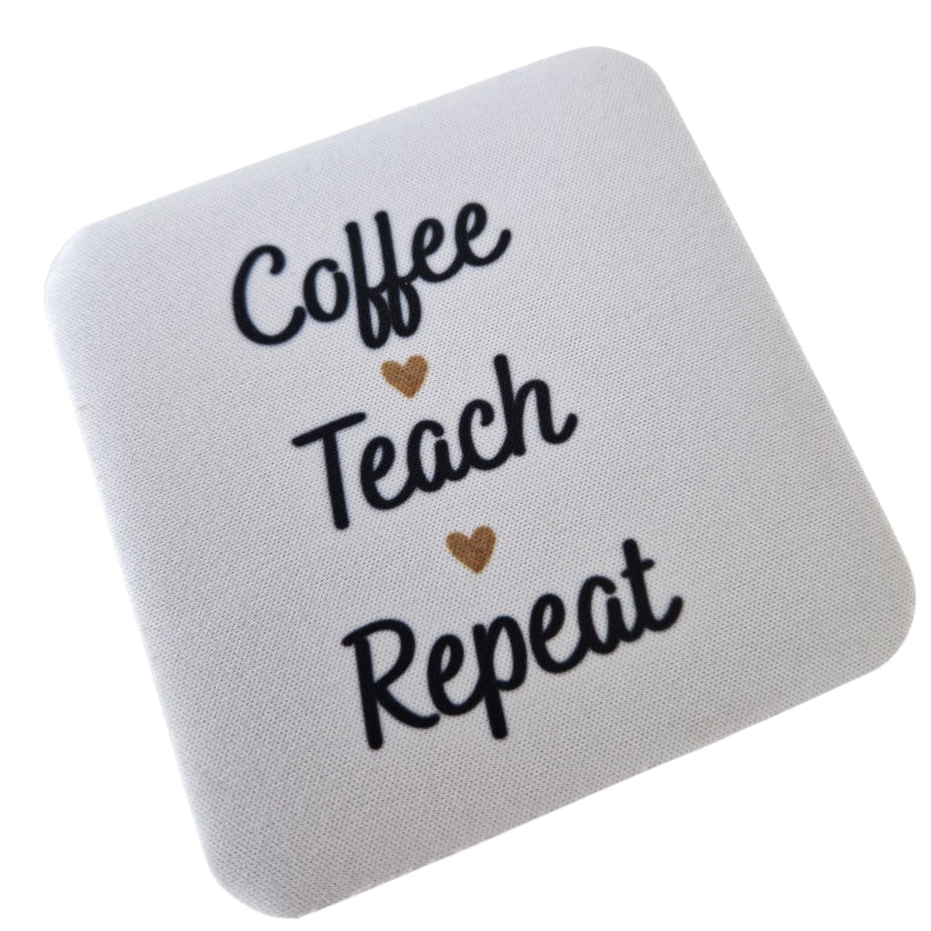 witte onderzetter coffee teach repeat