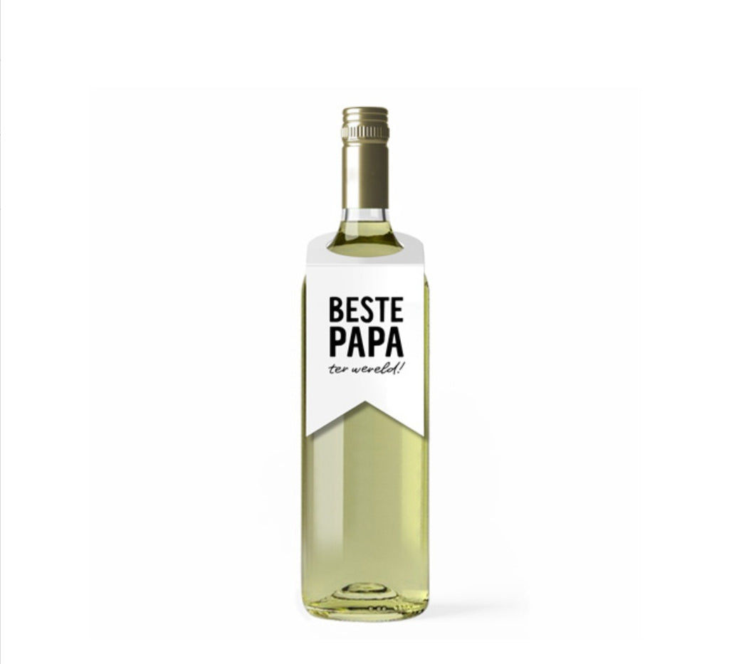 witte flessenhanger met de tekst beste papa ter wereld