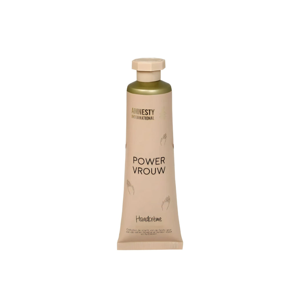 handcreme met de tekst powervrouw, vegan en dierproefvrij