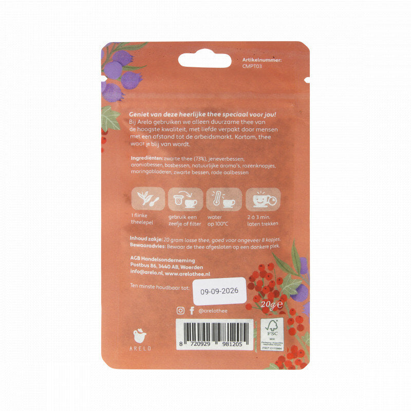 ingrediëntenlijst je wordt gewaardeerd thee