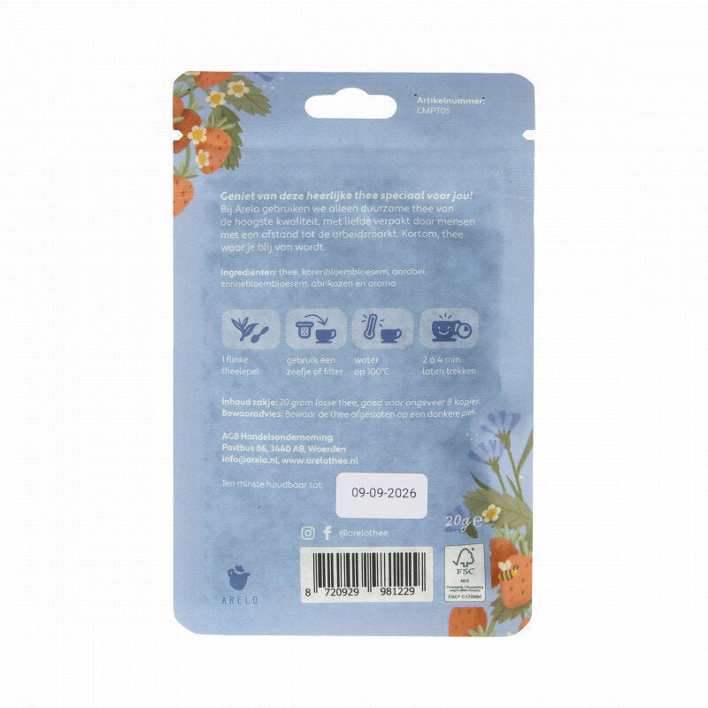 achterkant theezak met ingredienten