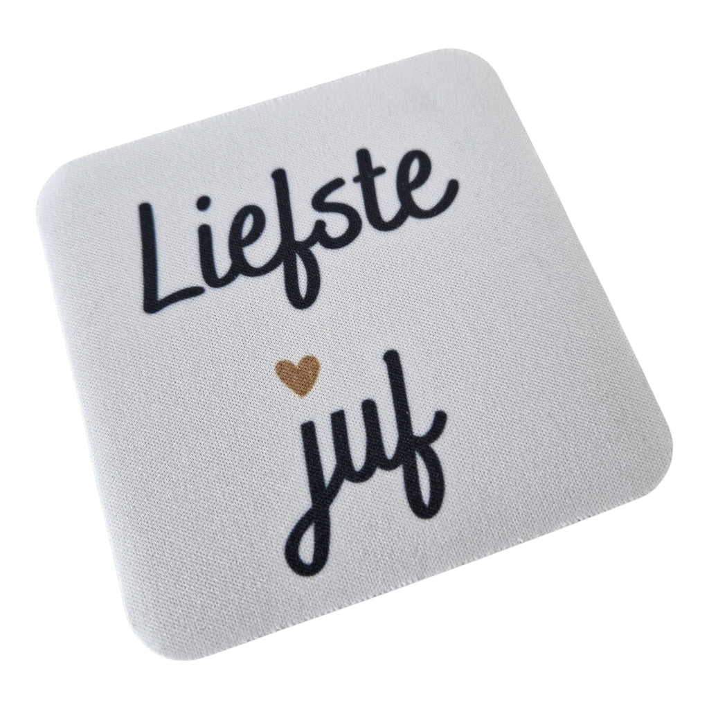 witte onderzetter liefste juf