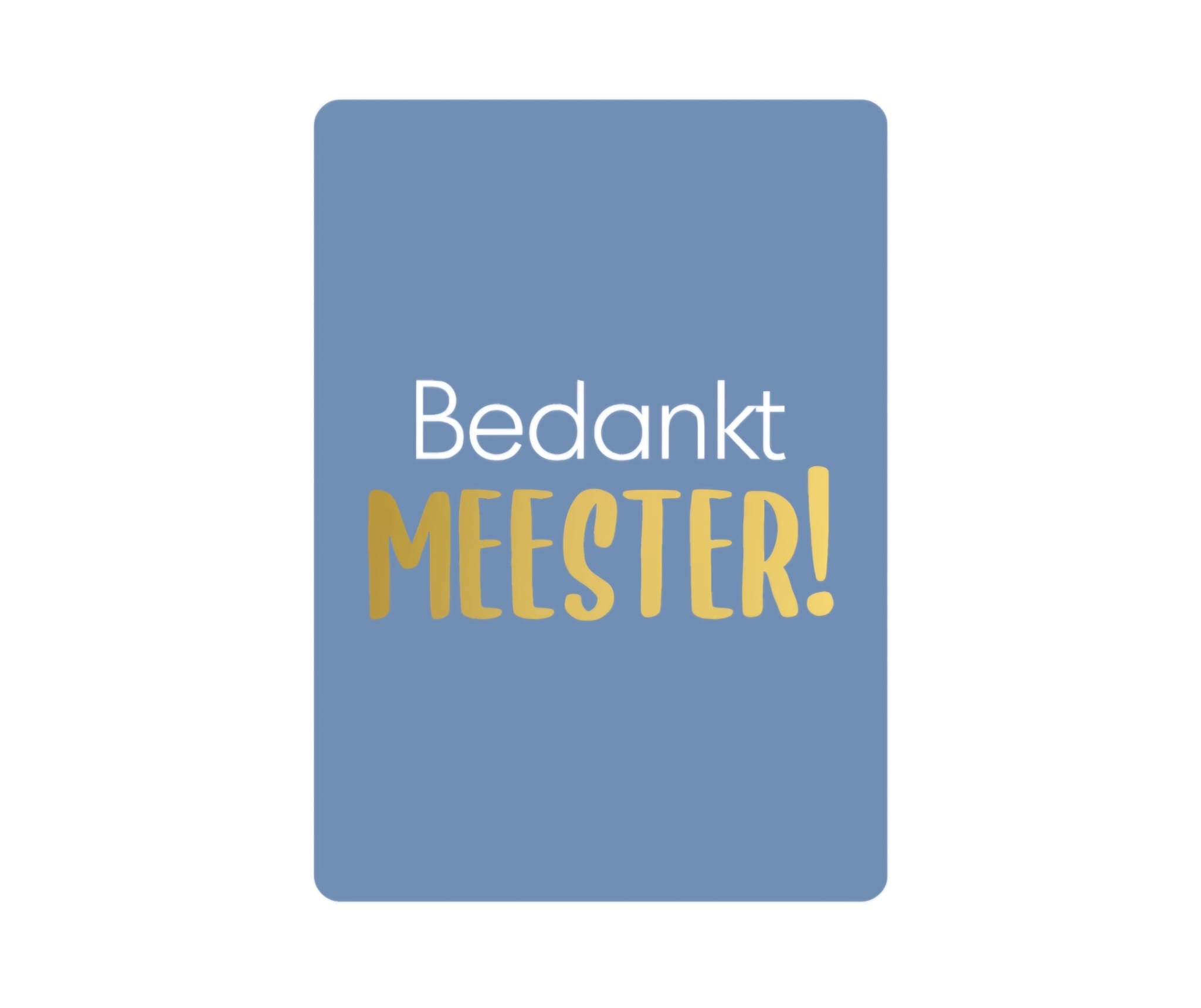 blauw mini kaartje bedankt meester