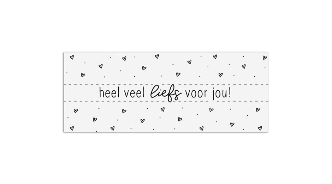 wit minikaartje heel veel liefs voor jou