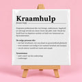 Witte keramieken tegel met de tekst kraamhulp