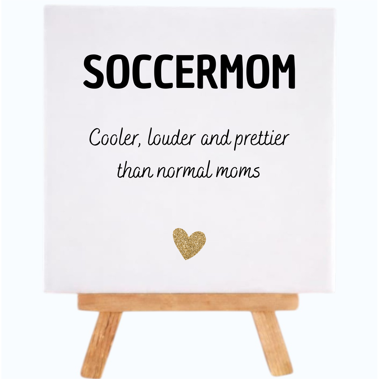 Wit keramiek tegeltje met tekst soccermom