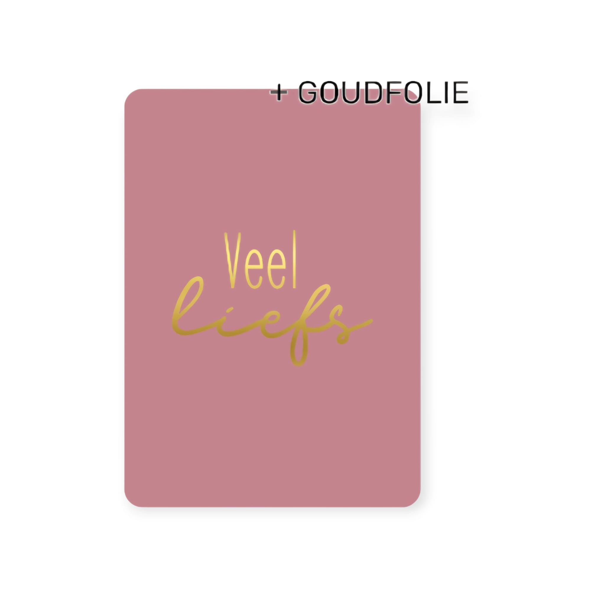 oud roze wenskaart veel liefs 
