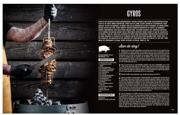 Vuur & Rook world's best BBQ kookboek pagina gyros
