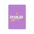 paarse wenskaart met de tekst zwanger gefeliciteerd
