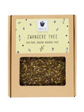 bruin doosje met rooibos thee en de tekst zwangere thee