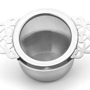 RVS theezeef met uitlekbakje voor losse thee