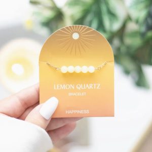 armband goudkleurig met citroenkwarts kristallen